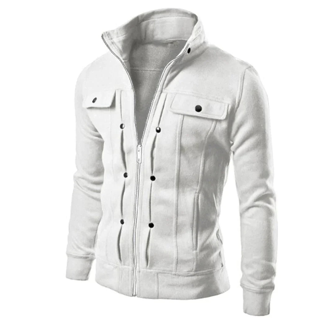 Veste Légère avec Col Montant et Fermeture Zippée pour Homme | Idéale pour les Tenues Décontractées et Quotidiennes