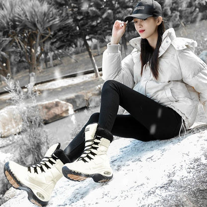 Bottes de Neige à Lacets avec Tige Montante pour Adultes | Idéal pour Saison Froide
