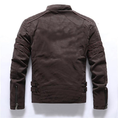 Veste Biker avec Col Montant Et Fermeture Zippée pour Homme | Idéal pour Le Quotidien