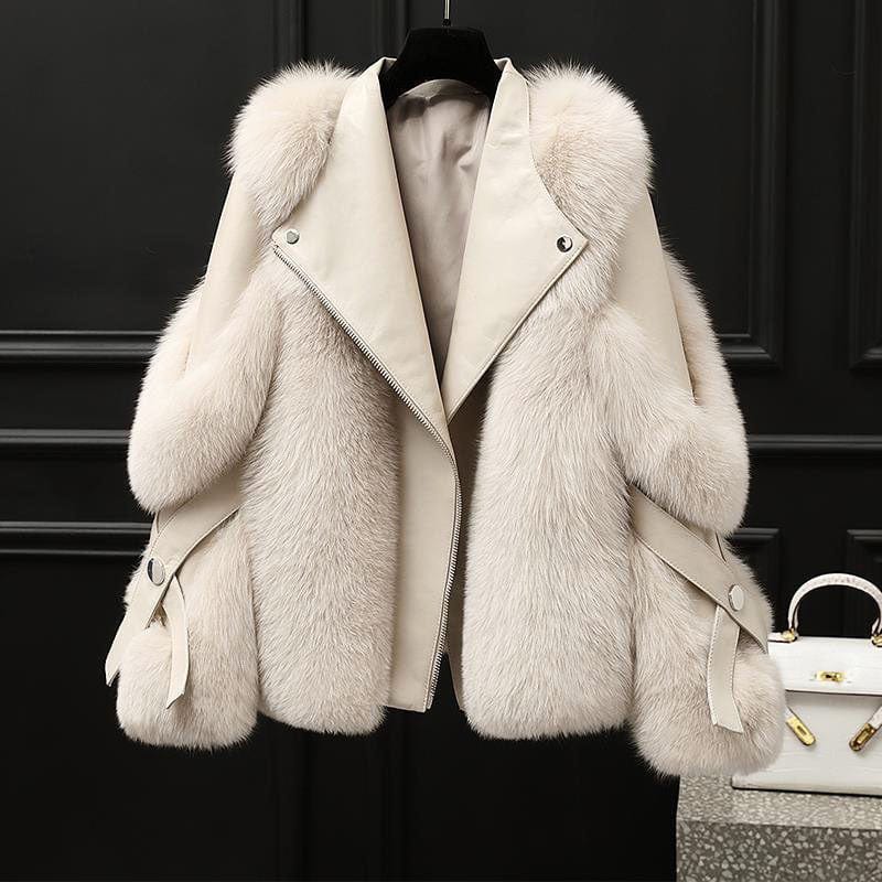 Veste avec Col Imitation Fourrure et Coupe Ajustée pour Femme | Idéale pour la Mi-Saison
