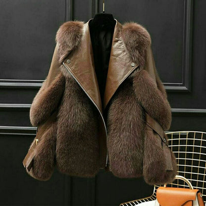 Veste avec Col Imitation Fourrure et Coupe Ajustée pour Femme | Idéale pour la Mi-Saison