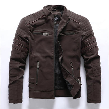 Veste Biker avec Col Montant Et Fermeture Zippée pour Homme | Idéal pour Le Quotidien
