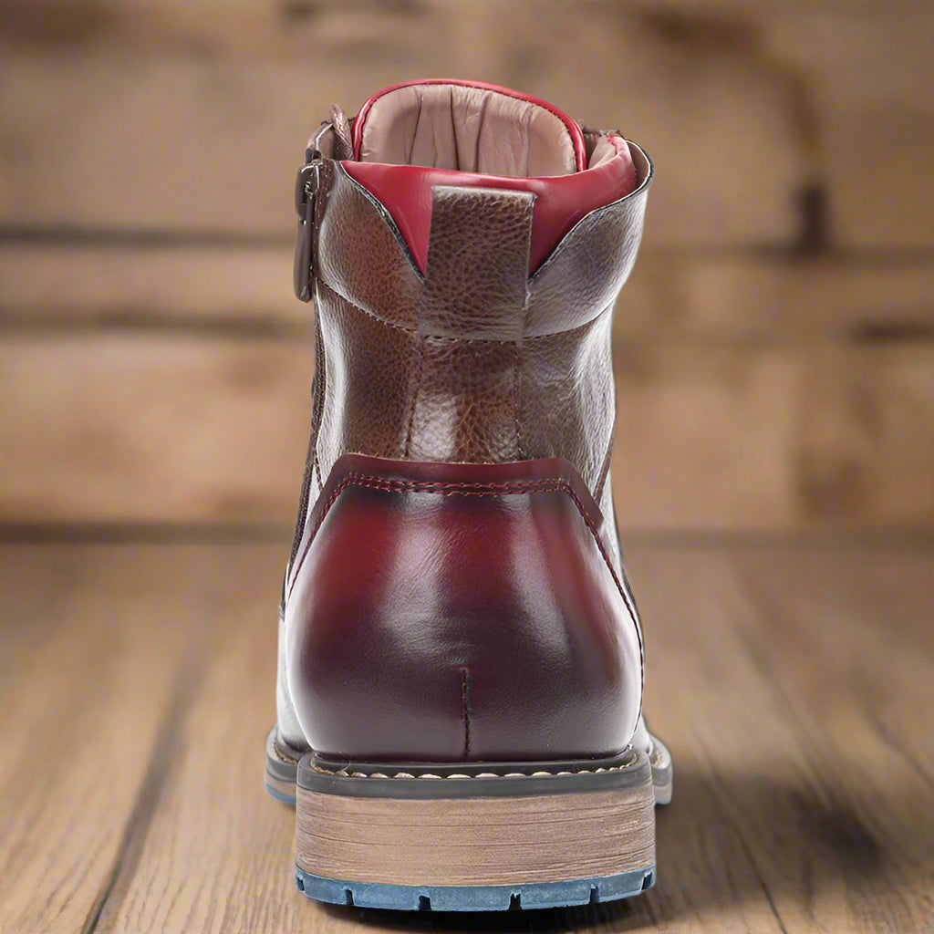 Bottines à lacets et zip pour hommes