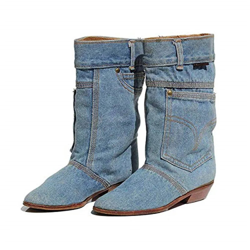 Bottes Mi-Hautes à Bout Rond pour Femmes | Idéal pour Tenues Décontractées