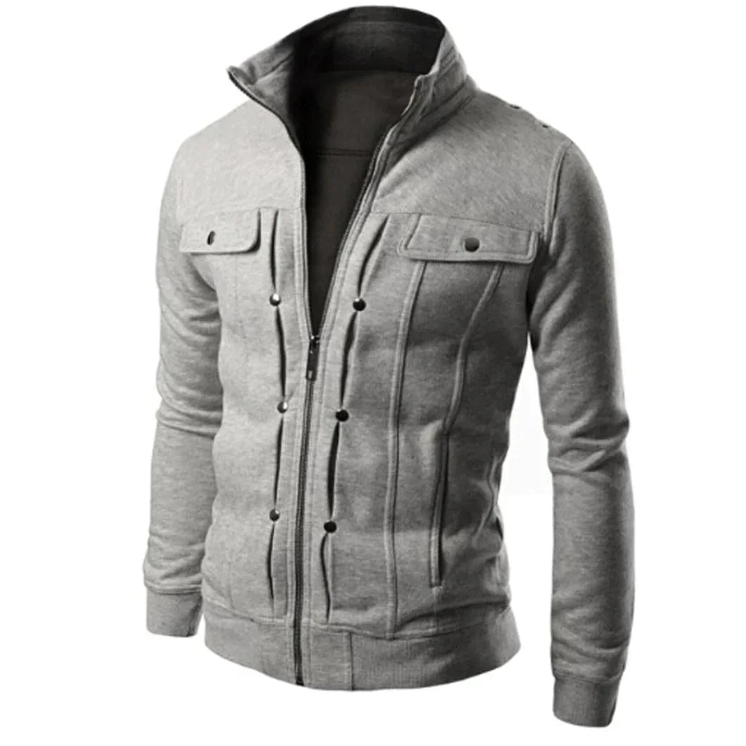 Veste Légère avec Col Montant et Fermeture Zippée pour Homme | Idéale pour les Tenues Décontractées et Quotidiennes