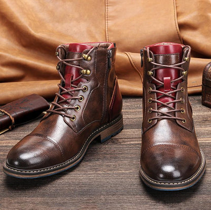 Bottines à lacets et zip pour hommes