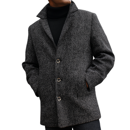 Veste Décontractée À Revers avec Motif Chevrons pour Homme | Idéal pour Différentes Occasions
