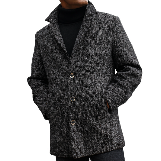 Veste Décontractée À Revers avec Motif Chevrons pour Homme | Idéal pour Différentes Occasions