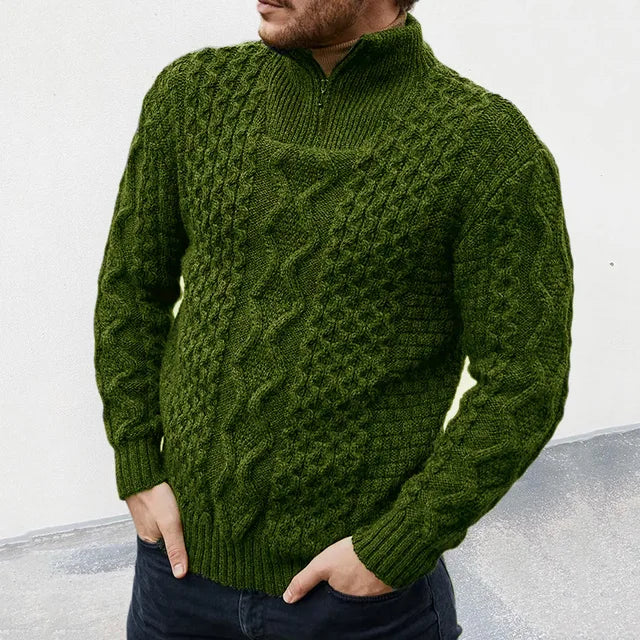 Pull Tricoté avec Col Demi-Zip pour Homme | Idéal pour un Usage Quotidien