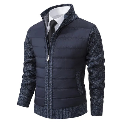 Veste Zippée Avec Corps Matelassé Et Manches En Tricot Pour Homme | Idéal Pour Mi-Saison Et Usage Quotidien