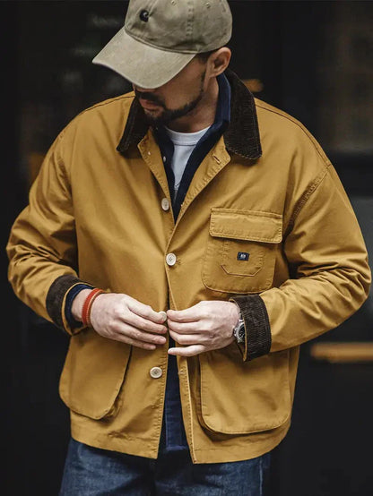 Veste avec Col Pointu et Poches Frontales pour Homme | Idéale pour un Usage Quotidien
