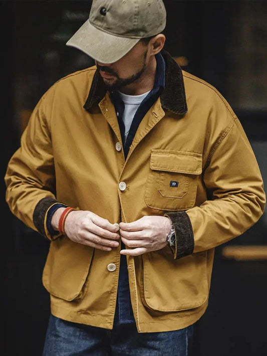 Veste avec Col Pointu et Poches Frontales pour Homme | Idéale pour un Usage Quotidien