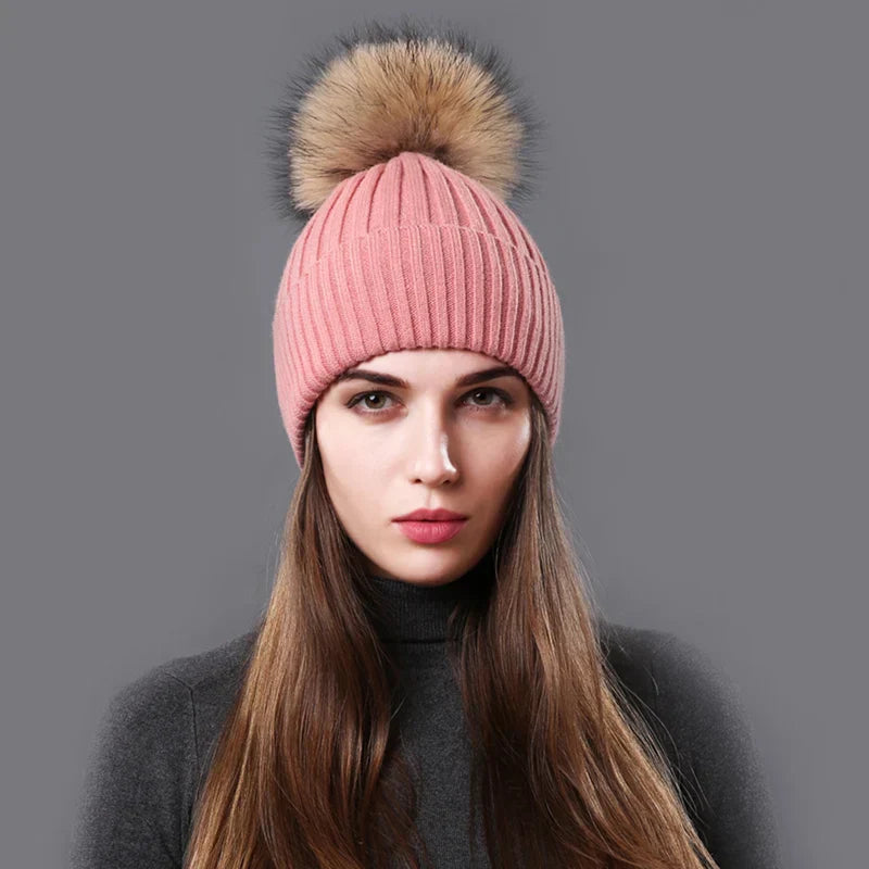 Bonnet à Revers avec Pompon pour Adultes | Idéal pour l’Hiver
