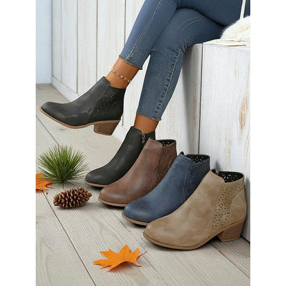 Bottines ajourées à talon pour femmes