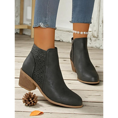Bottines ajourées à talon pour femmes
