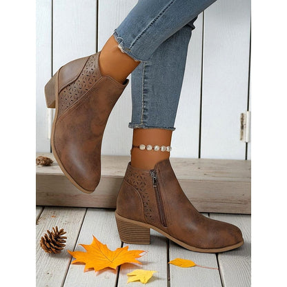 Bottines ajourées à talon pour femmes