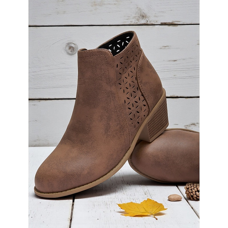 Bottines ajourées à talon pour femmes