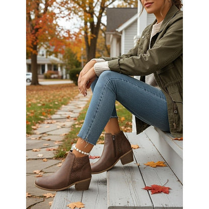 Bottines ajourées à talon pour femmes