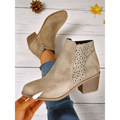 Bottines ajourées à talon pour femmes