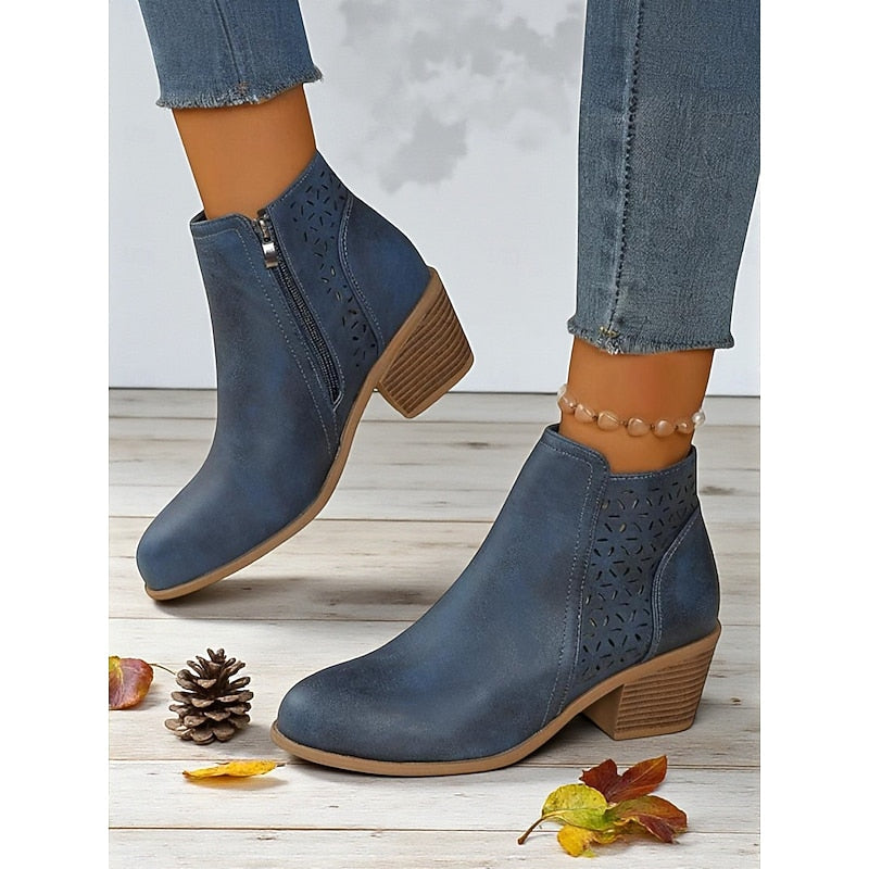 Bottines ajourées à talon pour femmes