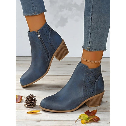 Bottines ajourées à talon pour femmes