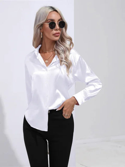 Blouse à Manches Longues avec Fini Subtil pour Femme | Idéale pour le Travail et le Quotidien