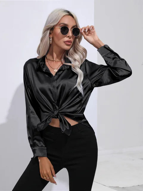 Blouse à Manches Longues avec Fini Subtil pour Femme | Idéale pour le Travail et le Quotidien