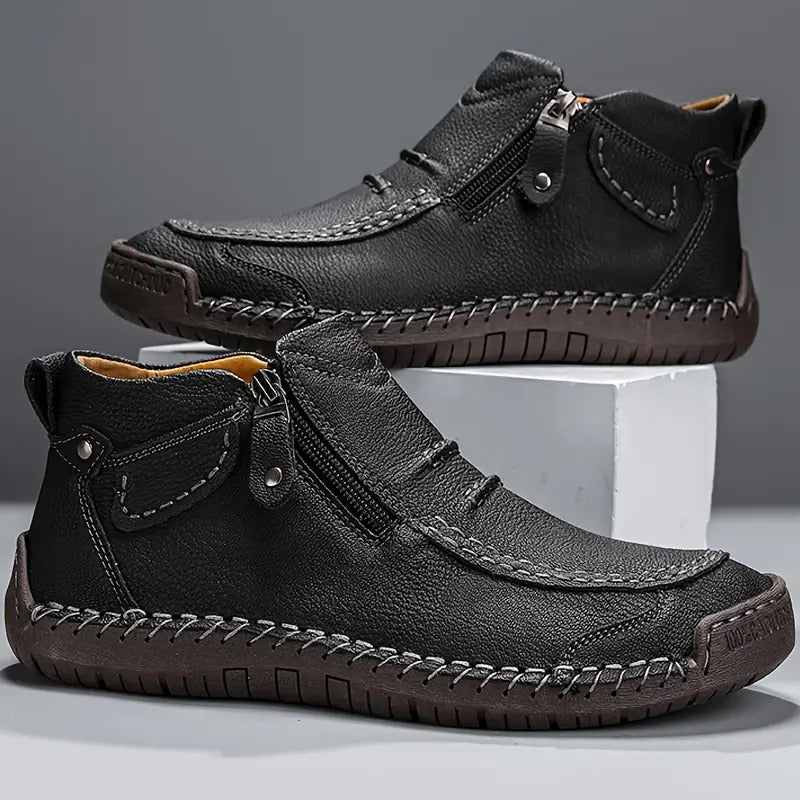 Bottines avec coutures apparentes et fermeture éclair pour homme | idéal pour les sorties en ville