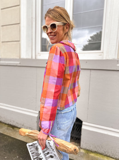 Blouse À Carreaux Avec Fermeture À Nouer Pour Femme | Idéal Pour Les Activités Quotidiennes Et Les Sorties Décontractées