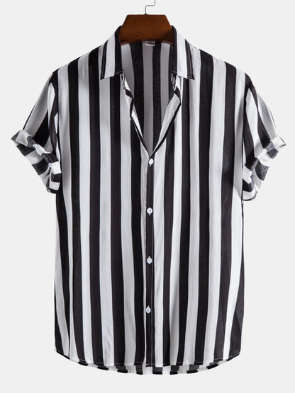 Chemise À Rayures Larges Avec Coupe Décontractée Pour Homme | Idéale Pour Le Bureau Ou Les Sorties