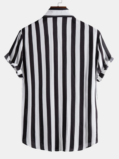 Chemise à Rayures Larges pour Homme | Idéale pour un Style Décontracté ou Habillé Décontracté