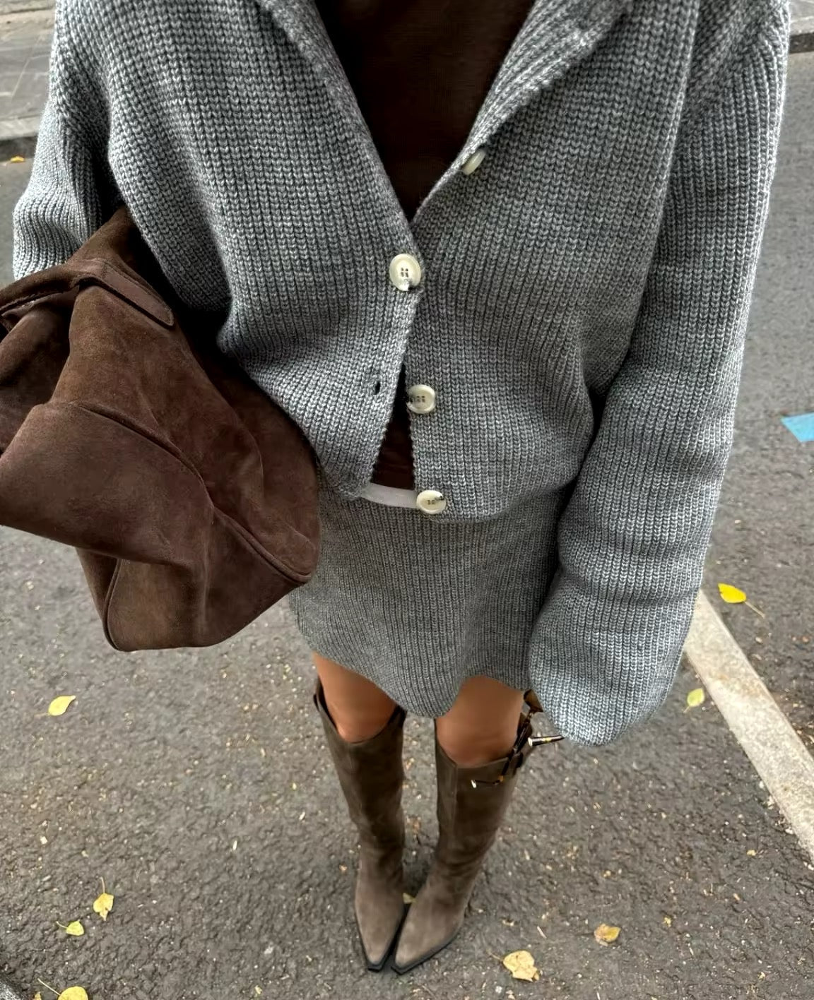 Ensemble Coordonné Avec Cardigan Et Jupe Pour Femmes | Idéal Pour Saison Fraîche Et Usage Quotidien