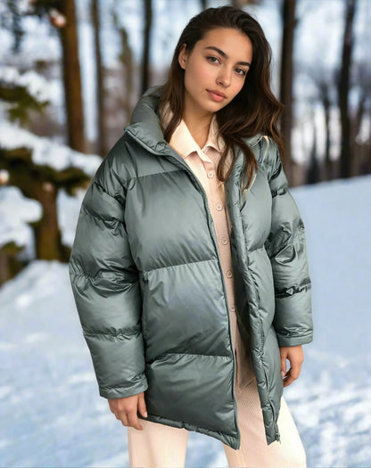 Doudoune Oversize avec Col Haut pour Femme | Idéale pour l’Hiver