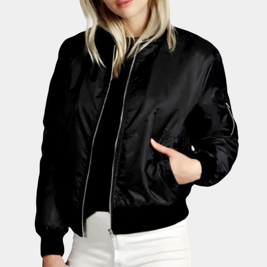 Veste Bomber Légère Avec Poches pour Femme | Idéale pour Les Journées d’Été Fraîches