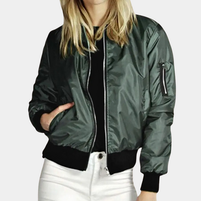 Veste Bomber Légère Avec Poches pour Femme | Idéale pour Les Journées d’Été Fraîches