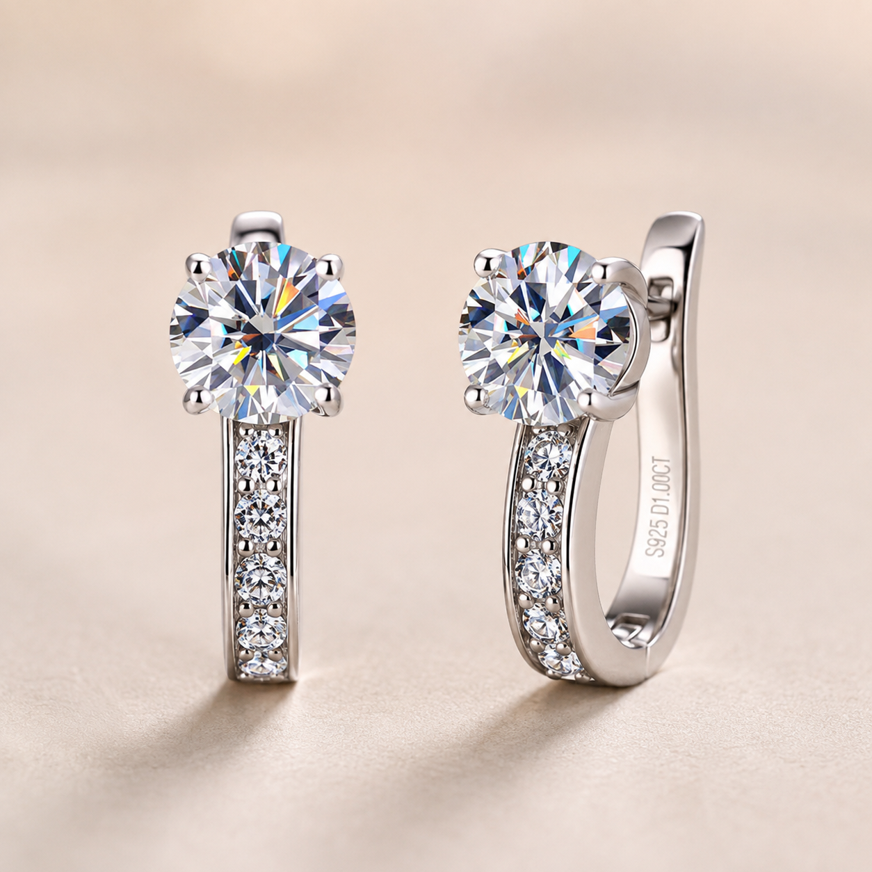 Boucles d'oreilles anneau serti pour femmes