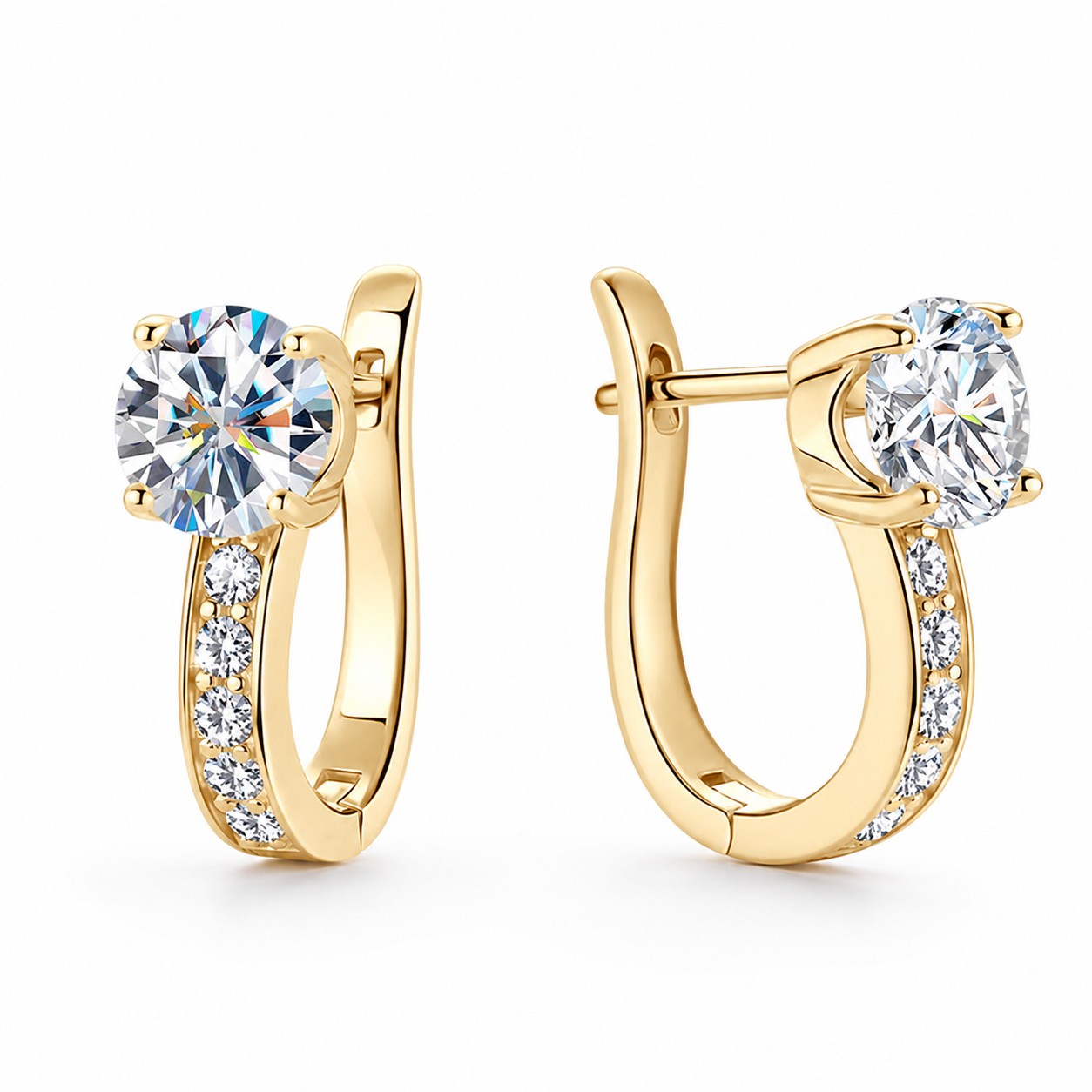 Boucles d'oreilles anneau serti pour femmes