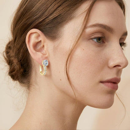 Boucles d'oreilles anneau serti pour femmes