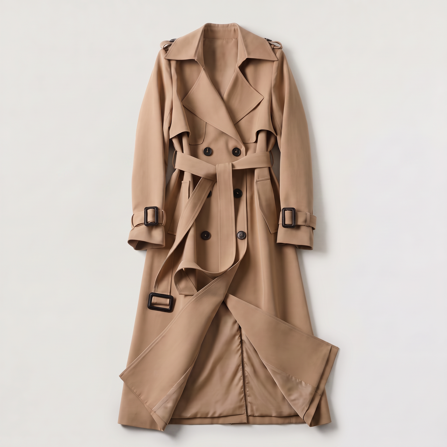 Trench-coat double boutonnage avec ceinture pour femmes | Idéal pour l’automne
