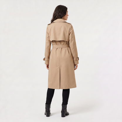 Trench-coat double boutonnage avec ceinture pour femmes | Idéal pour l’automne