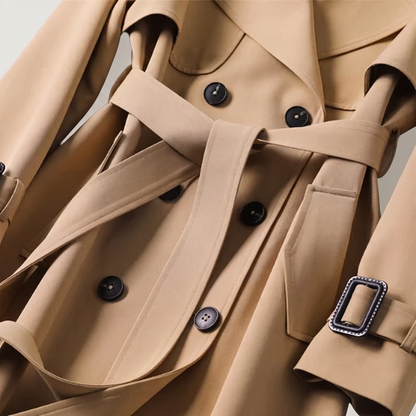Trench-coat double boutonnage avec ceinture pour femmes | Idéal pour l’automne