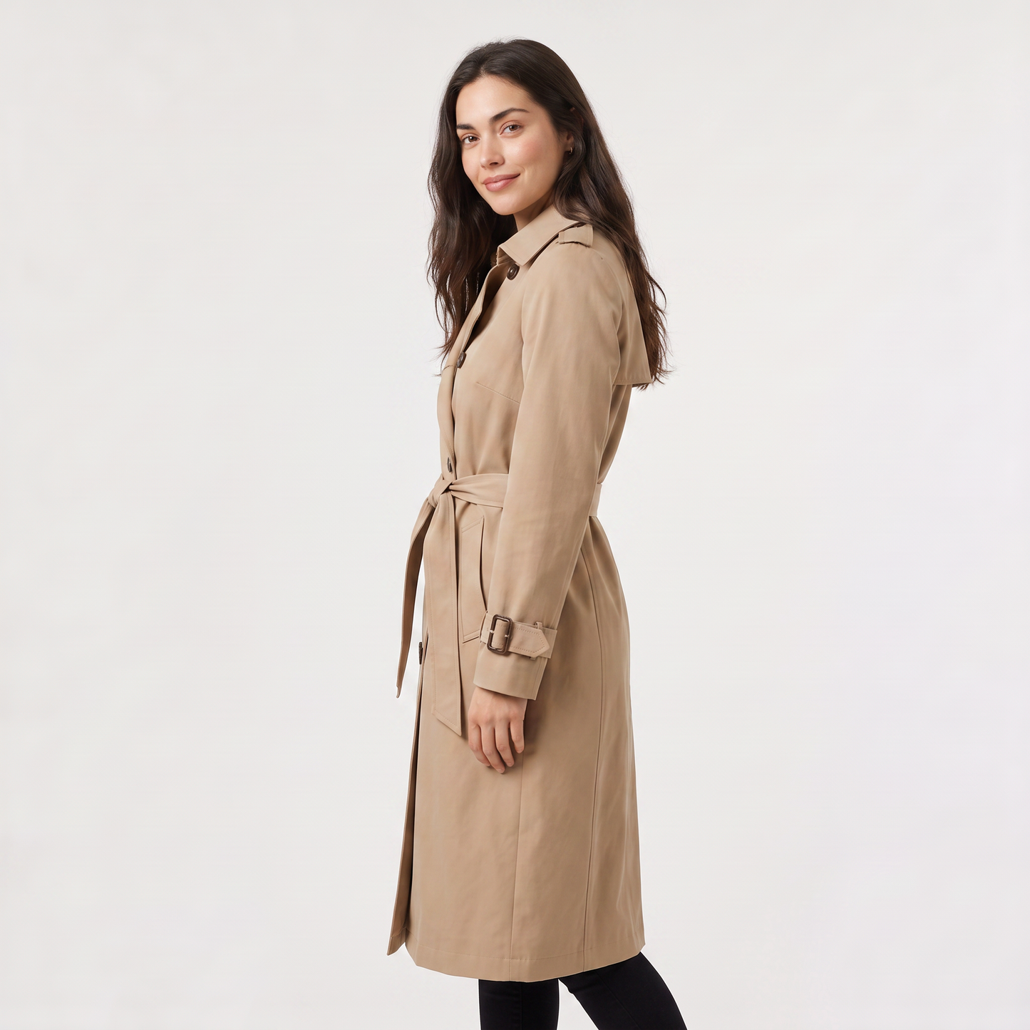 Trench-coat double boutonnage avec ceinture pour femmes | Idéal pour l’automne