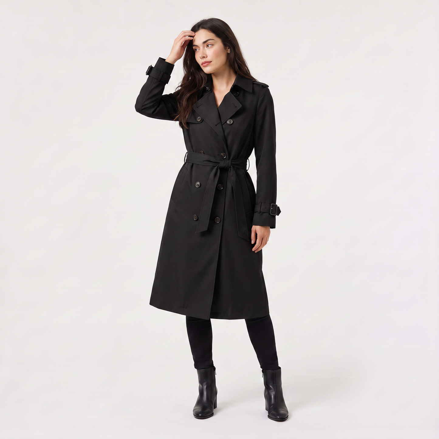 Trench-coat double boutonnage avec ceinture pour femmes | Idéal pour l’automne