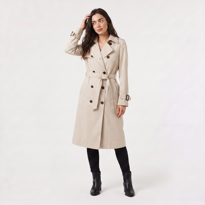 Trench-coat double boutonnage avec ceinture pour femmes | Idéal pour l’automne