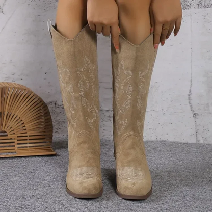 Bottes hautes style western pour femmes