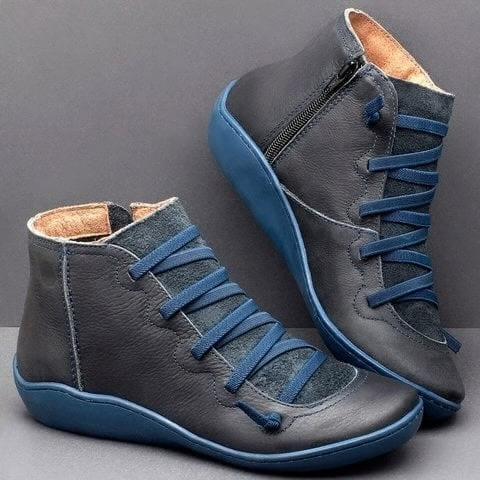 Bottines à lacets croisés et fermeture éclair pour femmes | Idéal pour l’automne et le quotidien