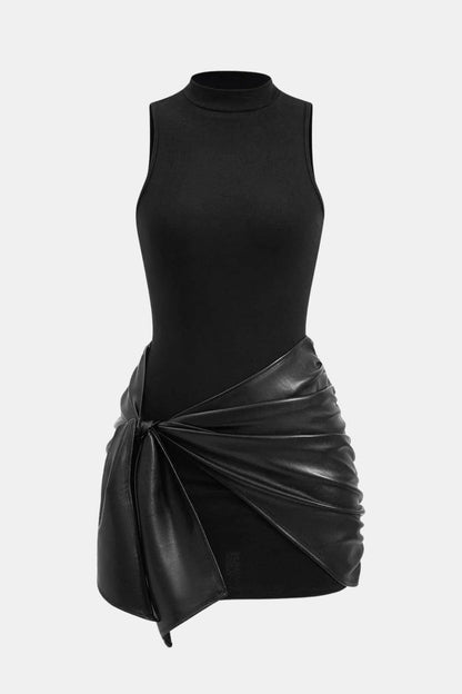 Robe Mini Avec Détail Noué Sur Le Devant Et Coupe Sans Manches Pour Femme | Idéal Pour Soirées Et Événements