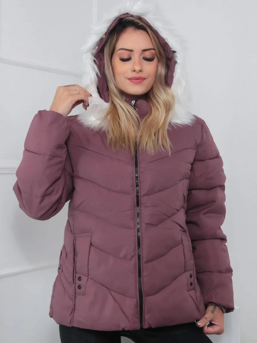 Veste Matelassée avec Capuche Amovible pour Femme | Idéale pour L’Hiver