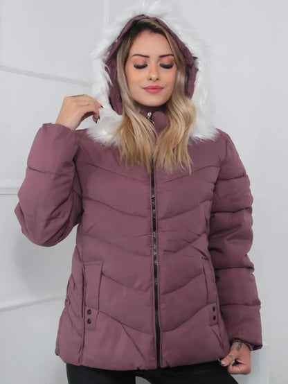 Veste Matelassée avec Capuche Amovible pour Femme | Idéale pour L’Hiver