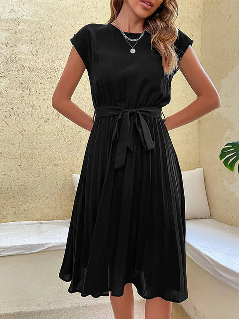 Robe D'Été À Coupe En Ligne A Avec Ceinture Pour Femme | Idéale Pour Saison Chaude Et Occasions Sociales